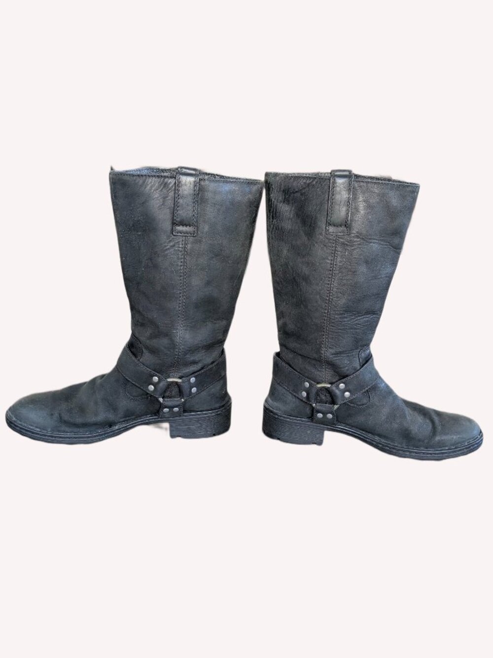 Born Black Leather Women's Pull On Motorcycle Boots - Size 8.5 - Picture 4 of 13